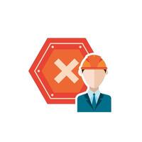 engineer builder constructor with screw icon vector