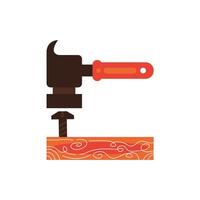 hammer mechanic tool isolated icon vector