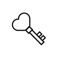 happy valentines day key door with heart line style vector