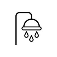 shower tap with drops line style vector