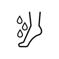 foot with drops spa line style vector