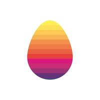 easter egg painted with stripes flat style vector