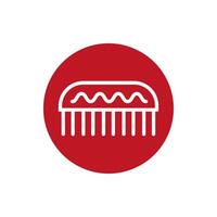 comb makeup accessory block style icon vector