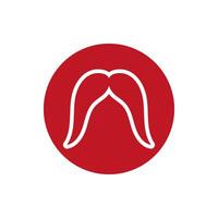 barber shop mustache block style icon vector