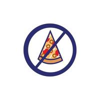 no comer pizza icono de señal vector