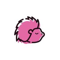 cute porcupine animal isolated icon vector