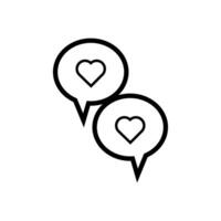 happy valentines day speech bubbles with hearts line style vector