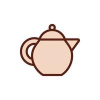 ceramic teapot utensil line style icon vector