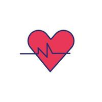 heart cardio with pulse icon vector