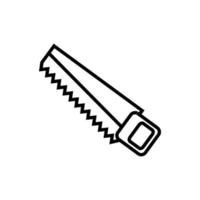 handsaw tool construction isolated icon vector