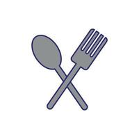 fork and spoon cutleries icons vector