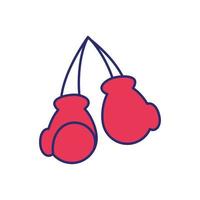 Guantes deportivos de boxeo accesorio icono aislado vector