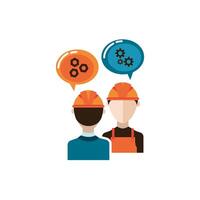 engineer and builder constructors isolated icon vector