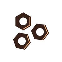 nuts tool construction isolated icon vector