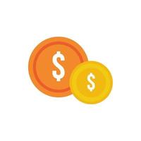 coins money dollars isolated icon vector