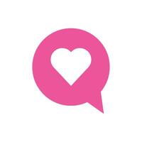 happy valentines day speech bubble with heart icon vector