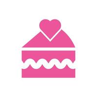happy valentines day cake with heart vector