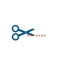 scissors cutting line isolated icon vector
