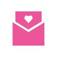 happy valentines day envelope with heart vector