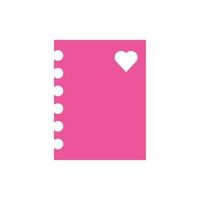 happy valentines day notebook with heart icon vector