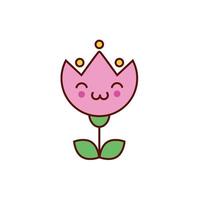 cute flower kawaii character icon vector