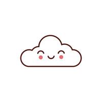 cute cloud kawaii comic character icon vector