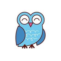 cute owl animal comic character vector