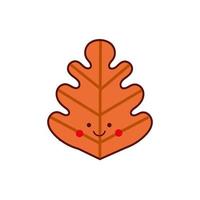 cute leaf plant kawaii character icon vector