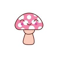 cute fungus plant kawaii character icon vector