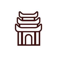 edificio de arquitectura china icono aislado vector