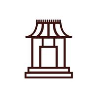 icono de arquitectura de puerta de arco chino vector