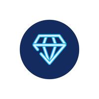 diamond stone neon light icon vector