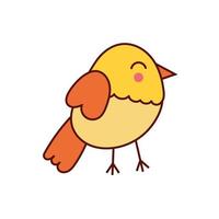 cute bird animal comic character vector