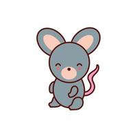 cute mouse animal comic character vector