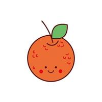 Lindo personaje kawaii de fruta naranja vector