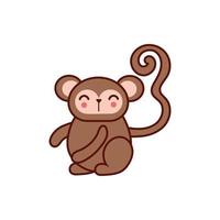 cute monkey animal comic character vector
