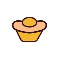 dulce, cupcake, pastelería, panadería, icono vector