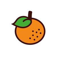 orange citrus fruit isolated icon vector
