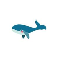 ballena, vida marina, animal, aislado, icono vector