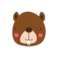 cute bear wild animal character icon vector