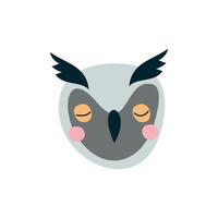 cute owl bird character icon vector