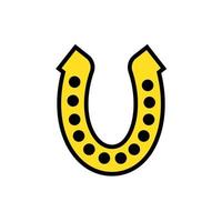 horse shoe lucky isolated icon vector