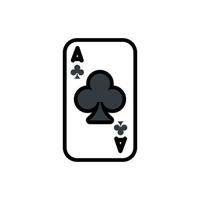 tarjeta de póquer de casino con trébol vector