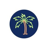 tree palm neon light icon vector