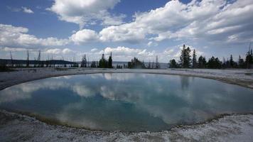Coup de time lapse 4k de source chaude dans le parc national de Yellowstone video