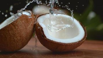 Coconut water splashing in super slow motion, shot with Phantom Flex 4K video