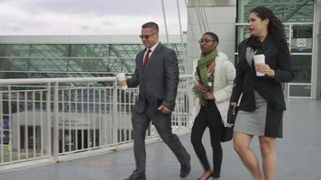 Business people walking at airport video