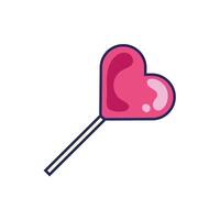 sweet heart lollipop confetti isolated icon vector