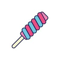 sweet lollipop confetti isolated icon vector