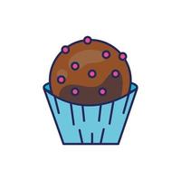 sweet delicious cupcake pastry icon vector